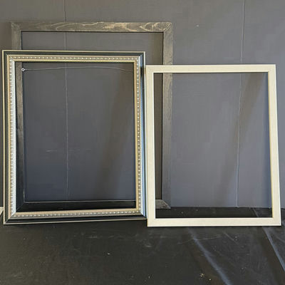 Assorted picture frames, decorative mirror, and art supplies - Image 1 of 11