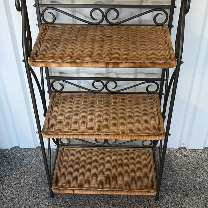 Five-Tier Wicker and Metal Shelf Unit - image 3 of 3