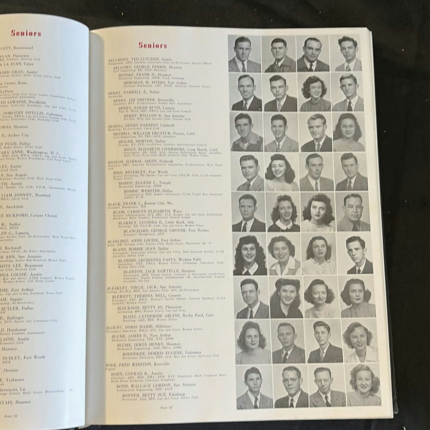 The Cactus yearbooks (1946 and 1947) with round wire basket and red padded handles - image 3 of 7