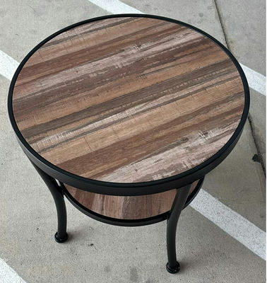 Round Side Table and Wicker Stool - Image 1 of 6