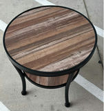 Round Side Table and Wicker Stool - thumbnail 1 of 6