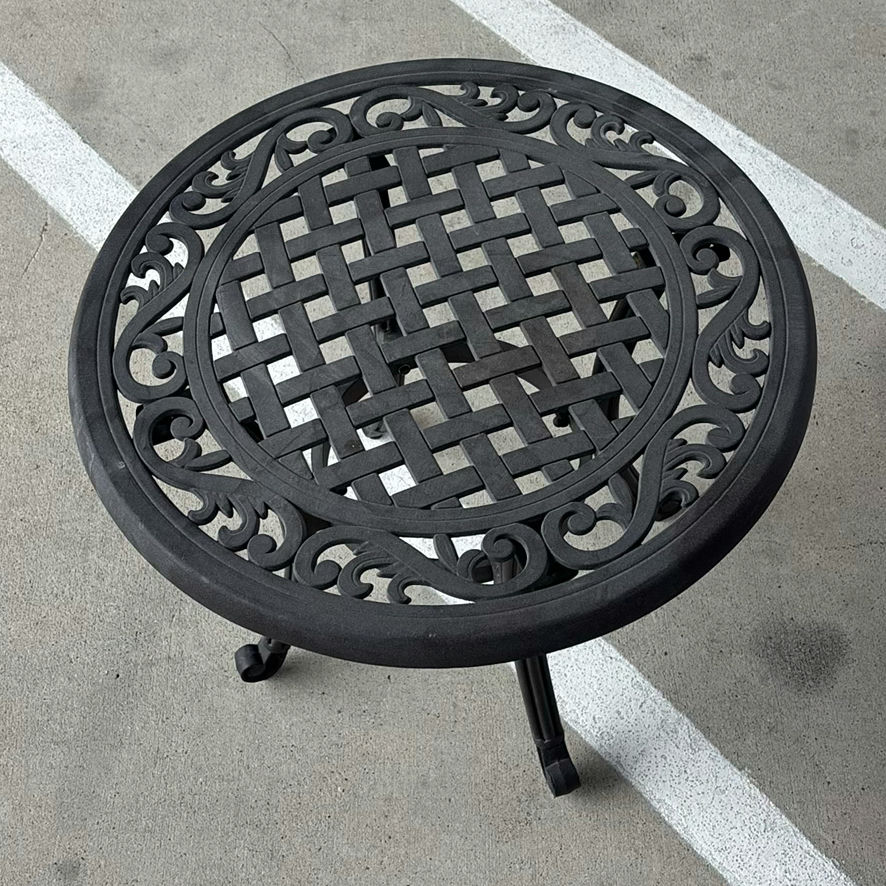 Rolling Three-Tier Utility Cart and Round Metal Side Table - image 5 of 6