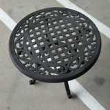 Rolling Three-Tier Utility Cart and Round Metal Side Table - thumbnail 5 of 6