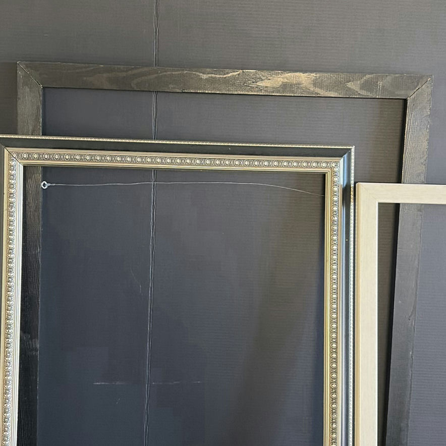 Assorted picture frames, decorative mirror, and art supplies - image 2 of 11