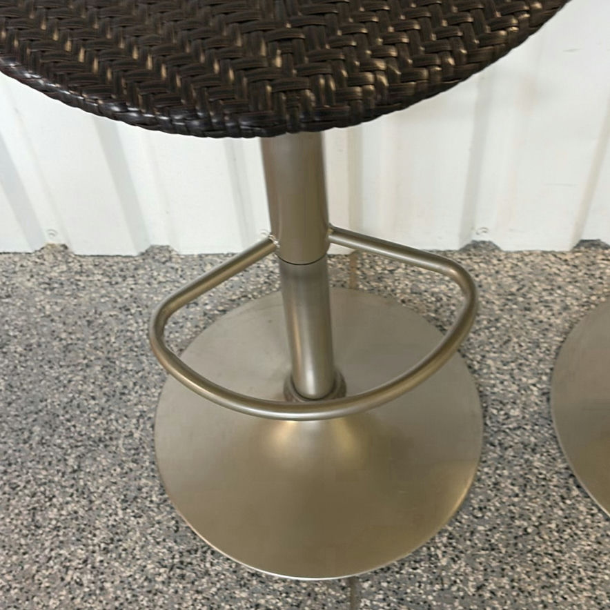 Pair of black wicker bar stools - image 3 of 4