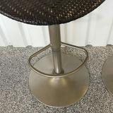 Pair of black wicker bar stools - thumbnail 3 of 4