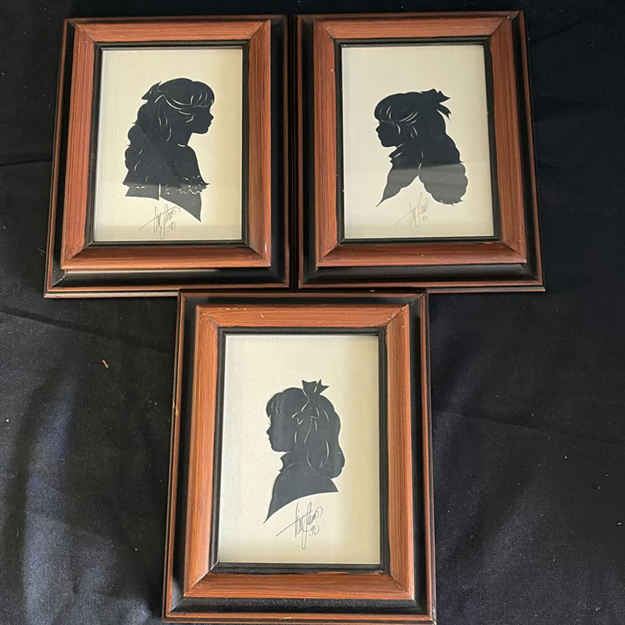 Three Framed Silhouette Portraits - image 1 of 4