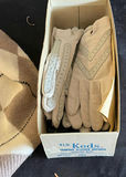 Beige argyle sweater, pink cable-knit sweater, cream cashmere cardigan, and gloves - thumbnail 5 of 5