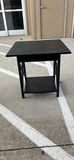 Black Rectangular Table and Round Stone-Top Wooden Table - thumbnail 2 of 5