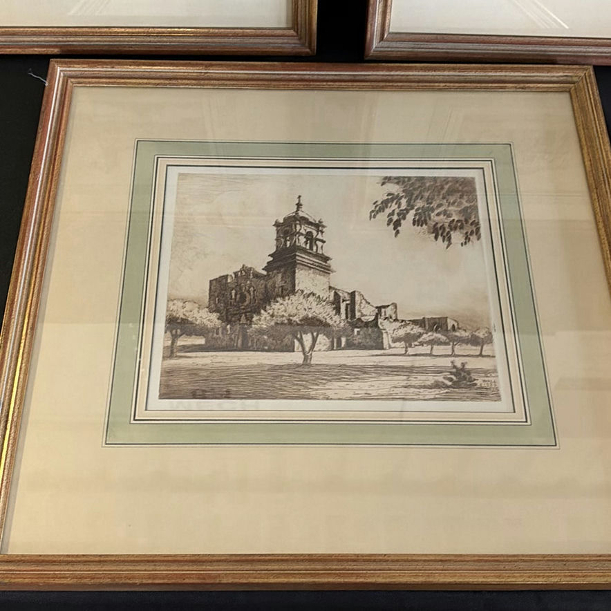 Three framed prints of architectural scenes with artist label - image 4 of 5
