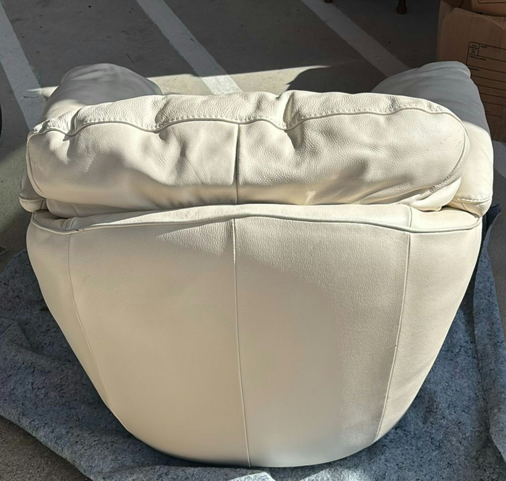Cream Upholstered Swivel Armchair - image 4 of 7