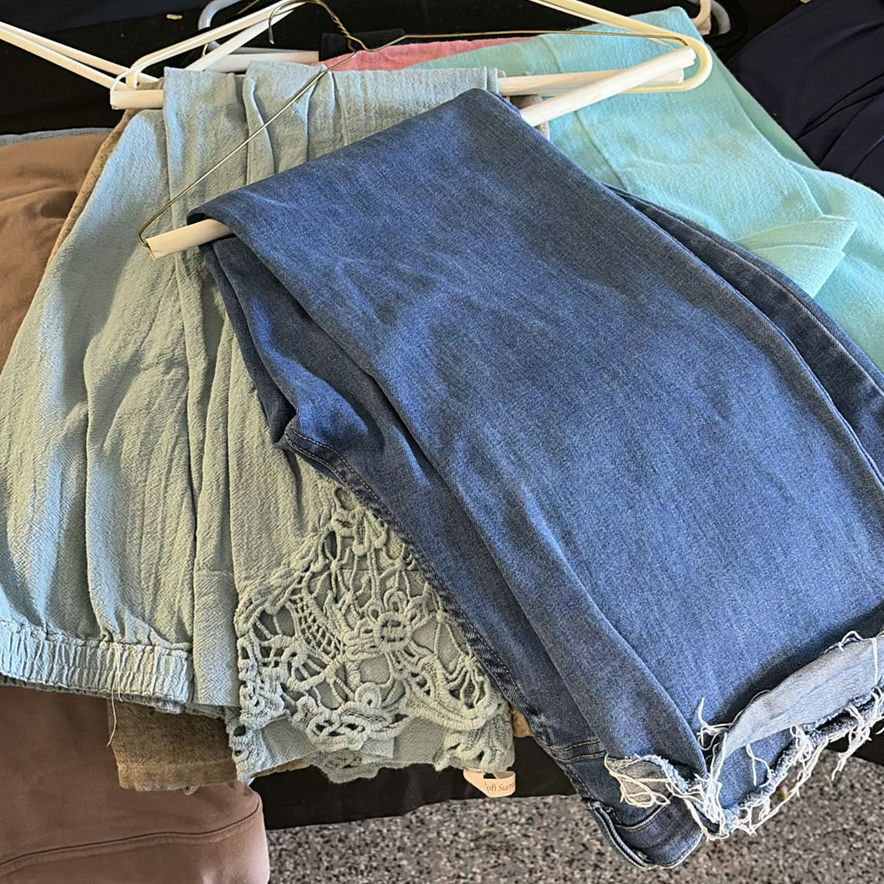 Assorted casual clothing items (denim, tees, and tops) - image 5 of 9