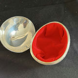 Round ornate silver trinket box with red lining - thumbnail 2 of 3