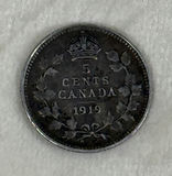 2 Silver Canadian 5-Cent Coins 1882-H and 1919 - thumbnail 3 of 6
