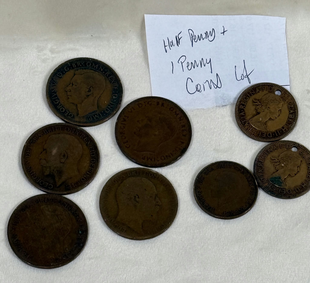 British Halfpenny and Penny Coin Lot - image 5 of 7