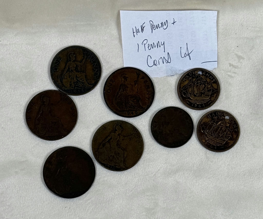 British Halfpenny and Penny Coin Lot - image 2 of 7