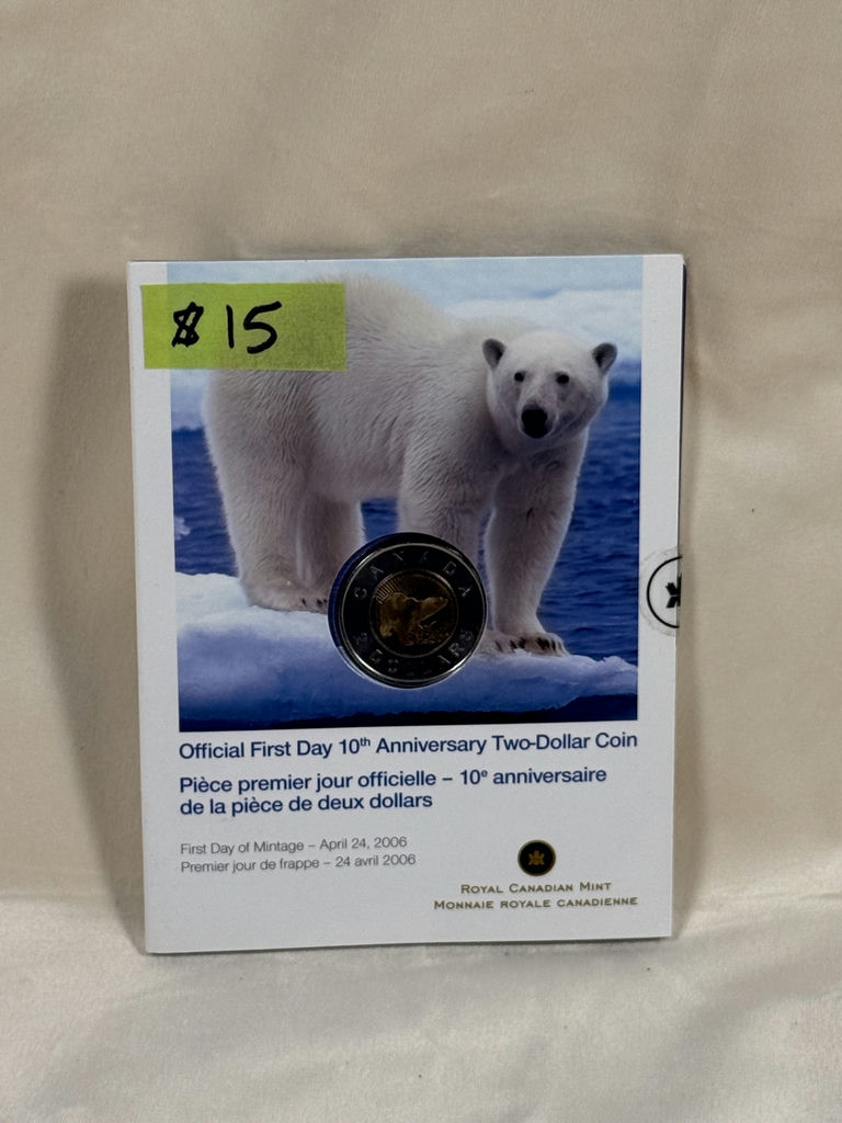 Polar Bear Two-Dollar Coin – Royal Canadian Mint First Day of Minting Card (2006) - image 1 of 4