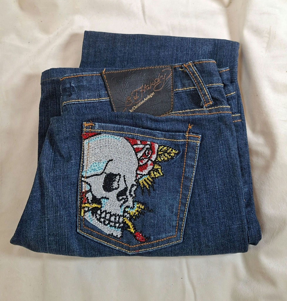 Ed Hardy Skull Pocket Denim Jeans - image 4 of 6