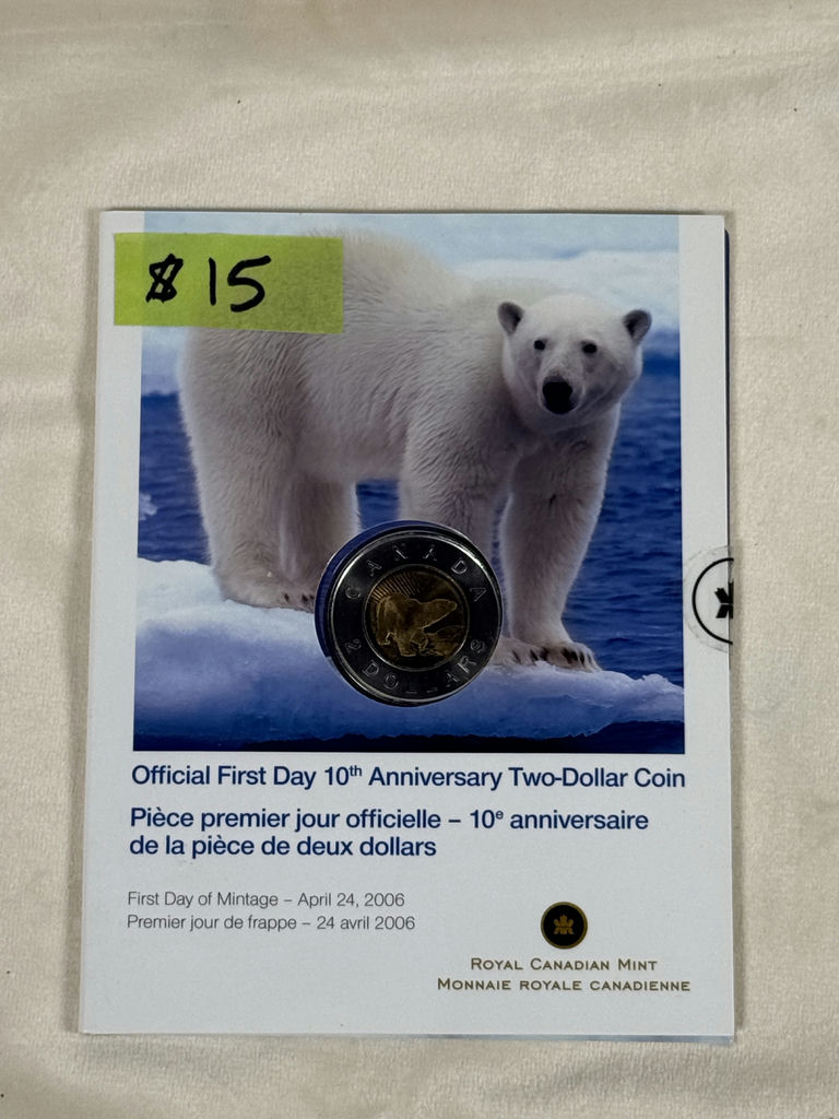 Polar Bear Two-Dollar Coin – Royal Canadian Mint First Day of Minting Card (2006) - image 2 of 4