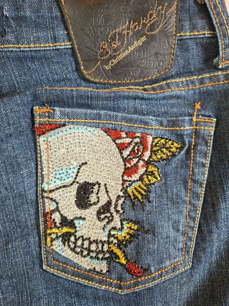 Ed Hardy Skull Pocket Denim Jeans - image 5 of 6