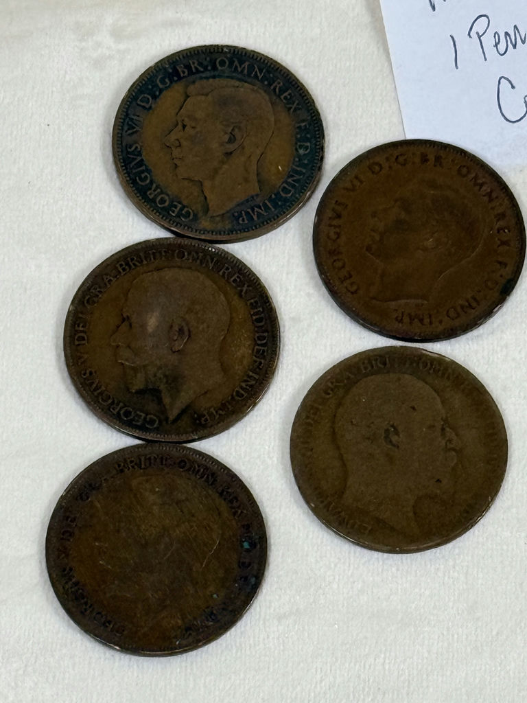 British Halfpenny and Penny Coin Lot - image 7 of 7