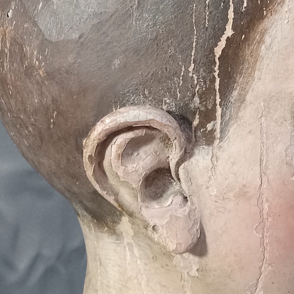 Antique Wood Carved Head / Mannequin Bust - image 13 of 17