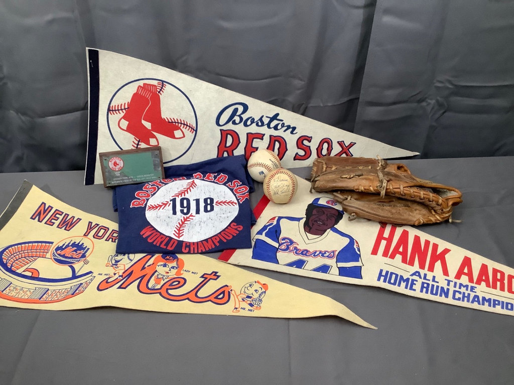 Signed Rick Broderick Ball and Green Monster Artifact - image 1 of 5
