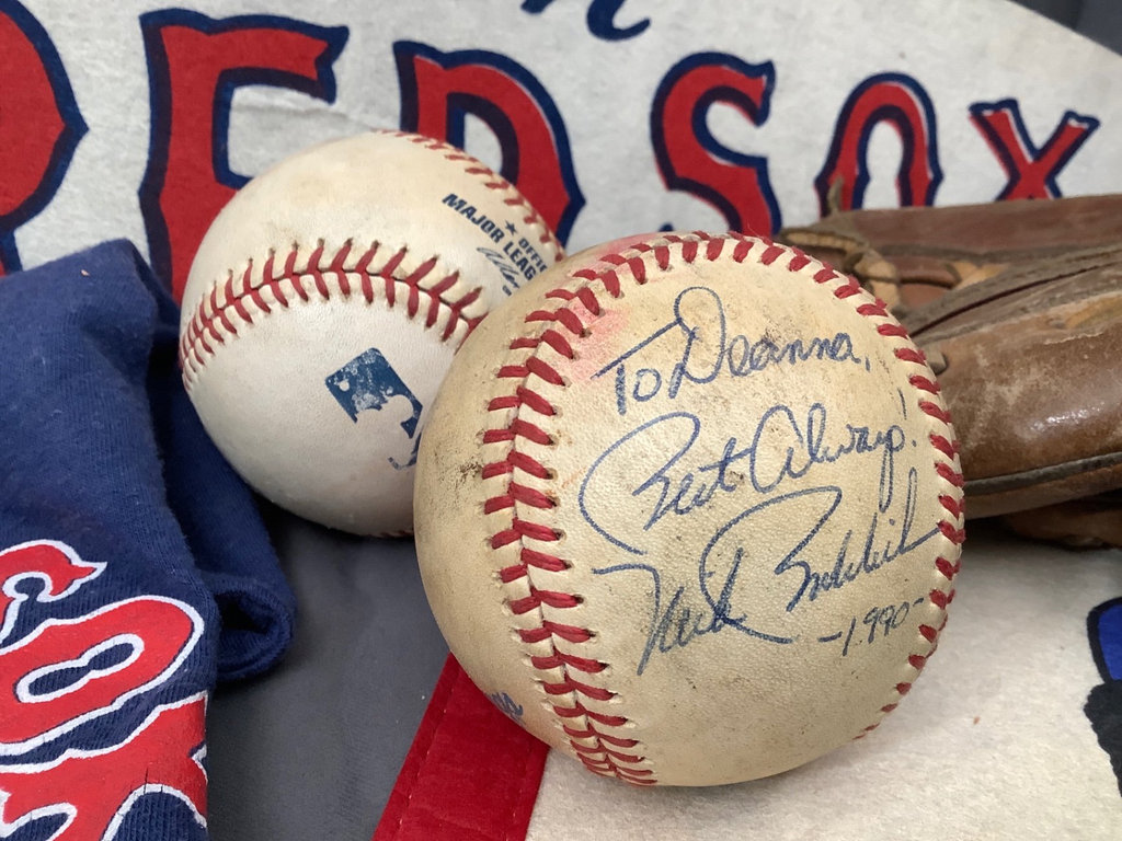 Signed Rick Broderick Ball and Green Monster Artifact - image 3 of 5