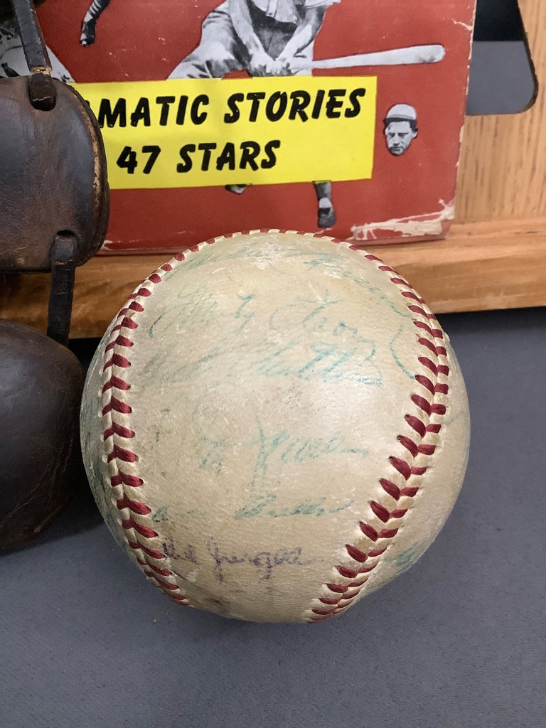 1950s Era Signed Red Sox Baseball, Glove & Book - image 3 of 8