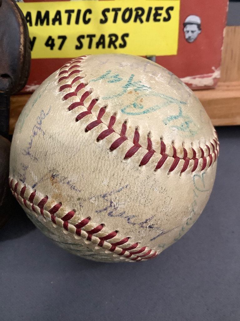 1950s Era Signed Red Sox Baseball, Glove & Book - image 6 of 8