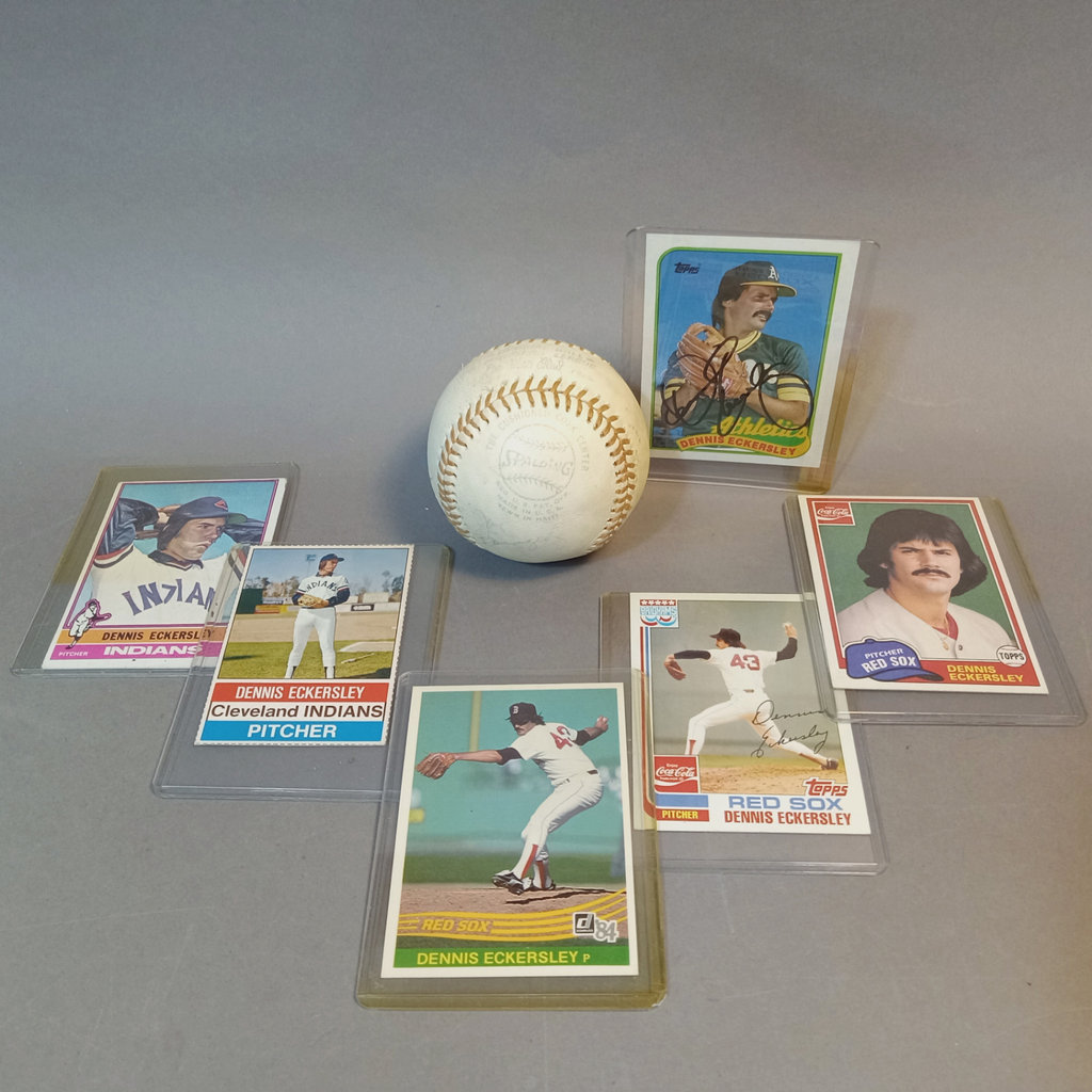 Dennis Eckersley Signed Baseball Card & More - image 1 of 15