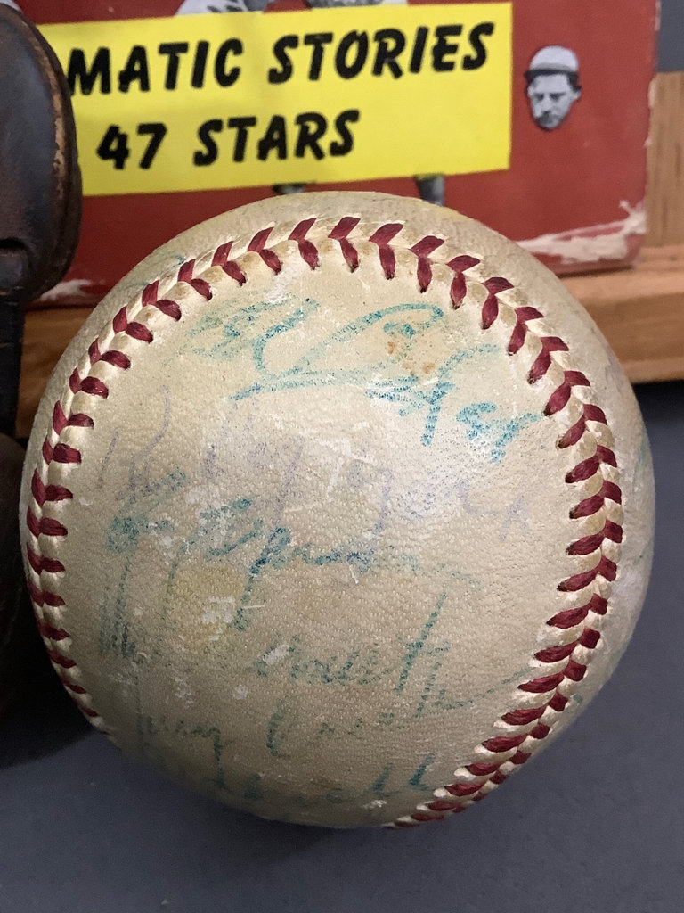 1950s Era Signed Red Sox Baseball, Glove & Book - image 4 of 8