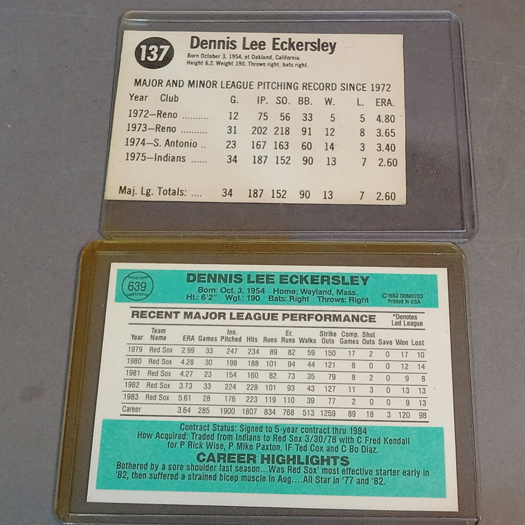Dennis Eckersley Signed Baseball Card & More - image 8 of 15