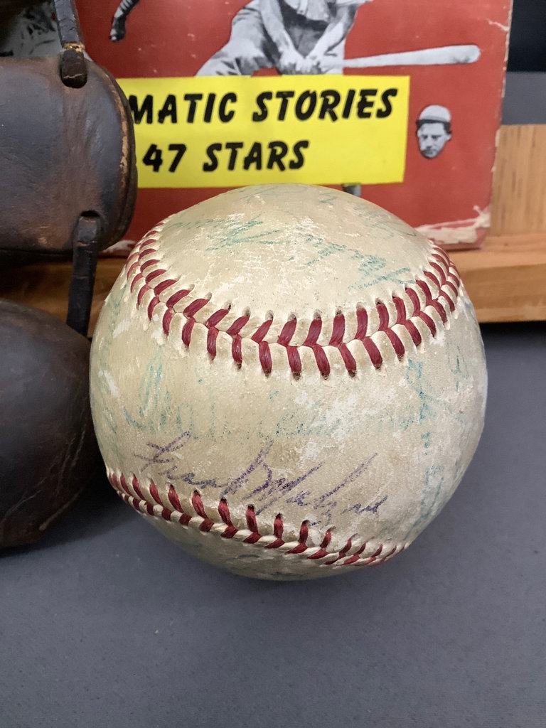 1950s Era Signed Red Sox Baseball, Glove & Book - image 2 of 8