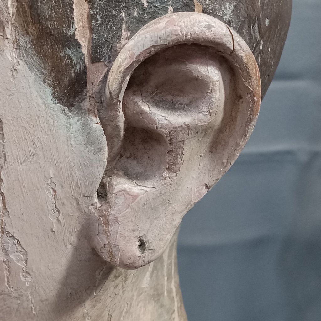 Antique Wood Carved Head / Mannequin Bust - image 9 of 17