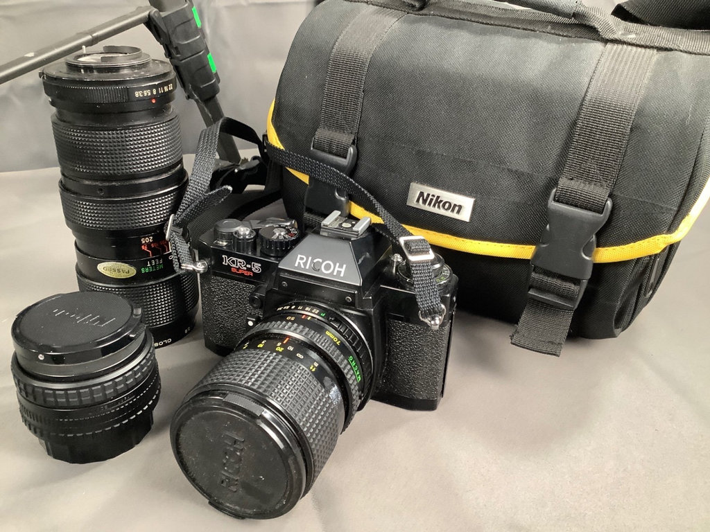 Ricoh KR-5 Camera Kit w/ 2 Tripods & Bag - image 3 of 8