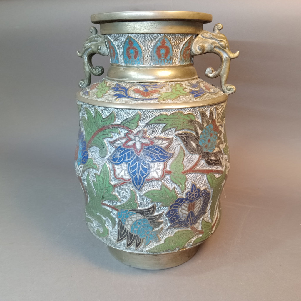 Vintage Metal & Champleve Vase - image 7 of 11