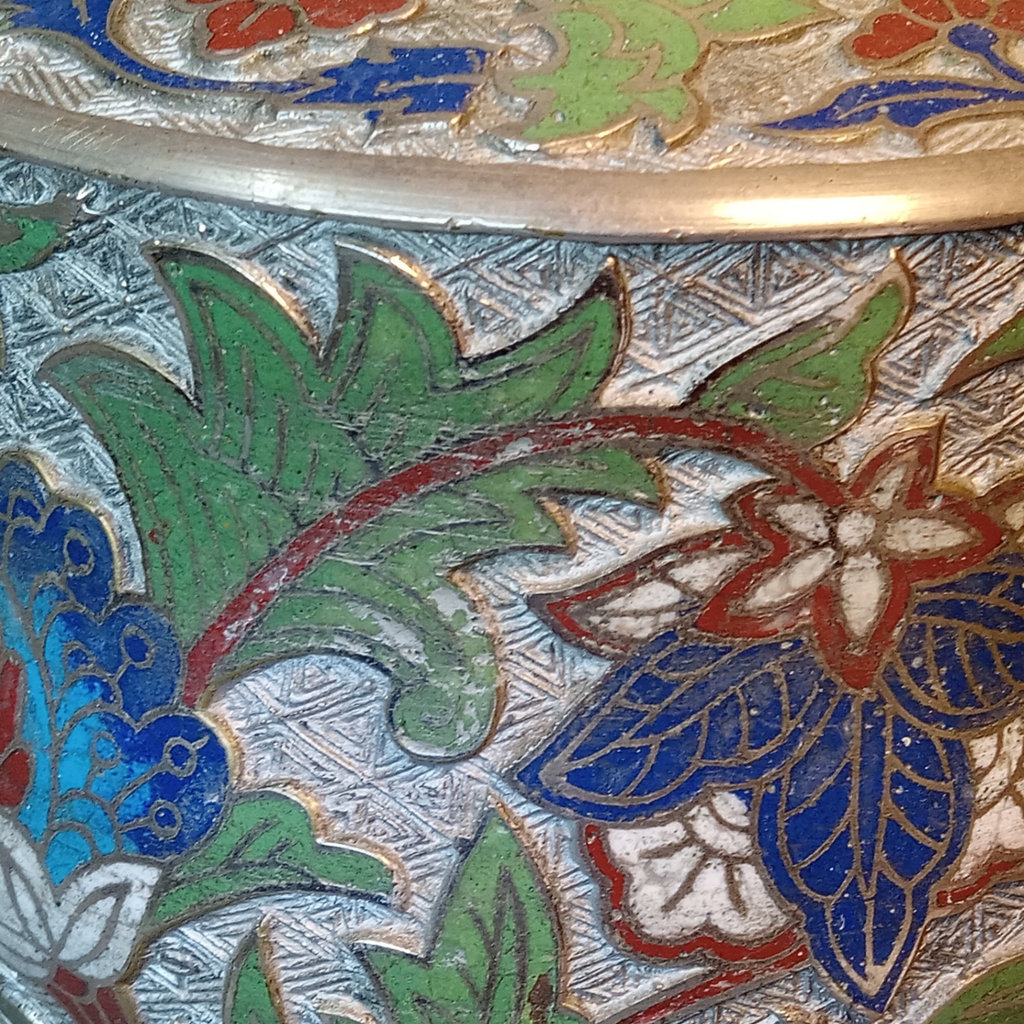 Vintage Metal & Champleve Vase - image 2 of 11
