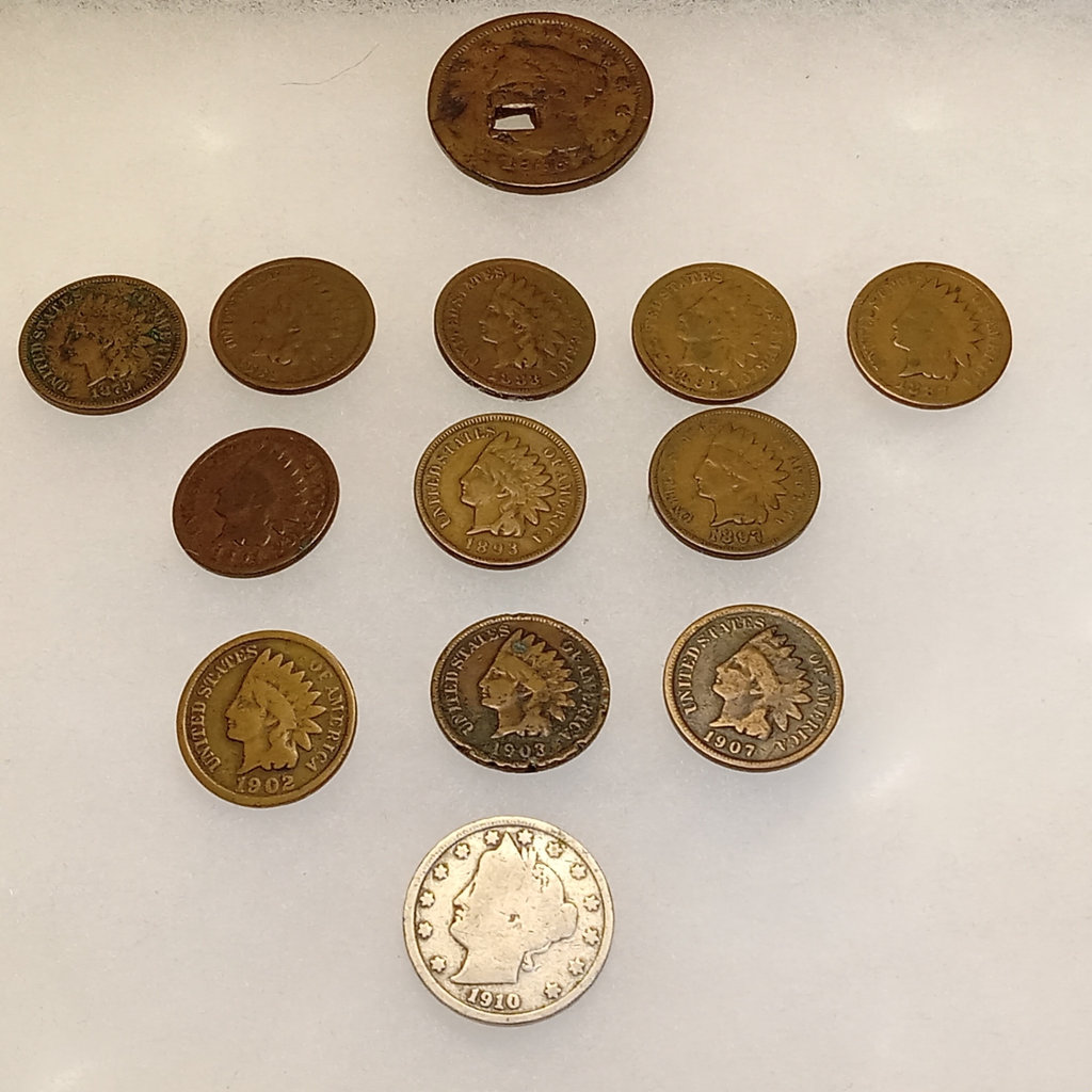 Pre & Post Civil War Indian Head Pennies & More - image 1 of 12