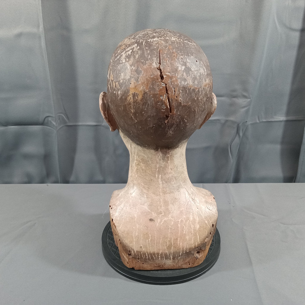 Antique Wood Carved Head / Mannequin Bust - image 4 of 17
