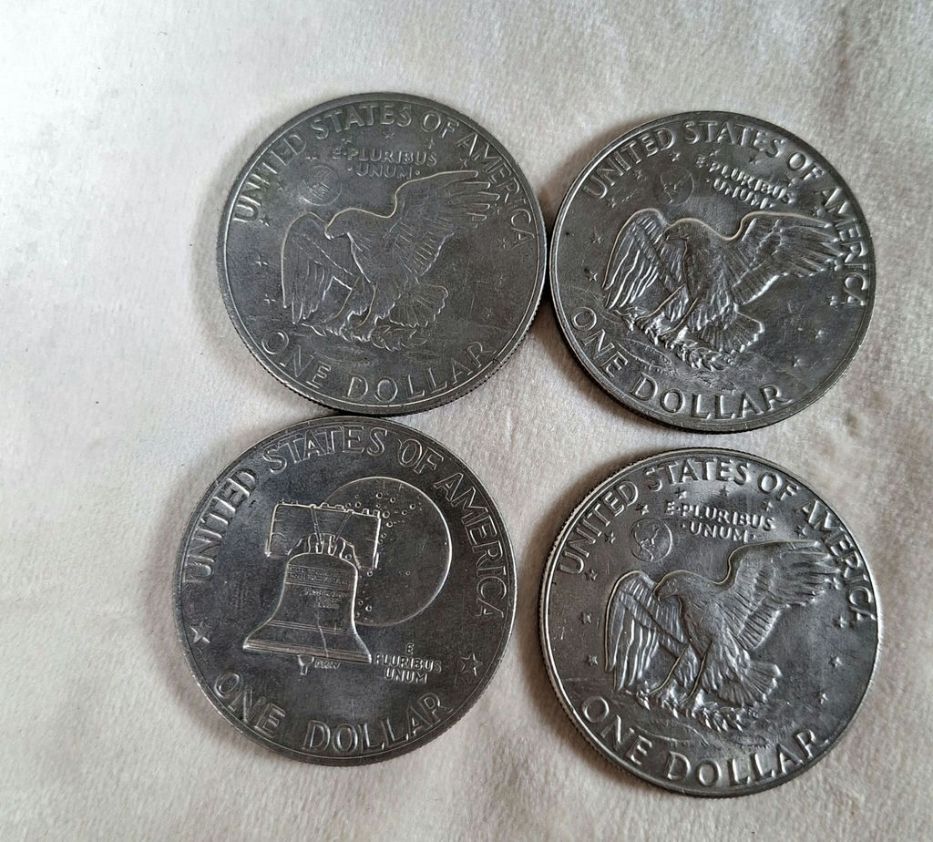 Four Eisenhower One Dollar Coins - image 2 of 5