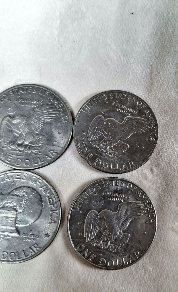 Four Eisenhower One Dollar Coins - image 3 of 5