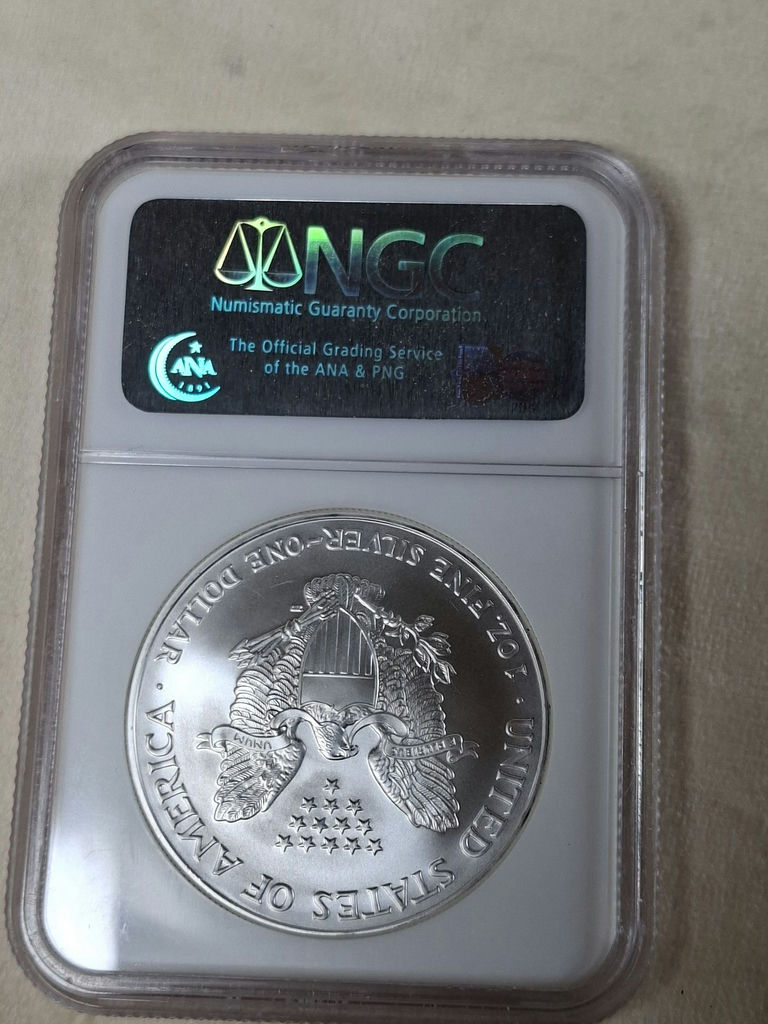 2007 American Silver Eagle $1 Coin NGC Early Releases Gem Uncirculated - image 3 of 4
