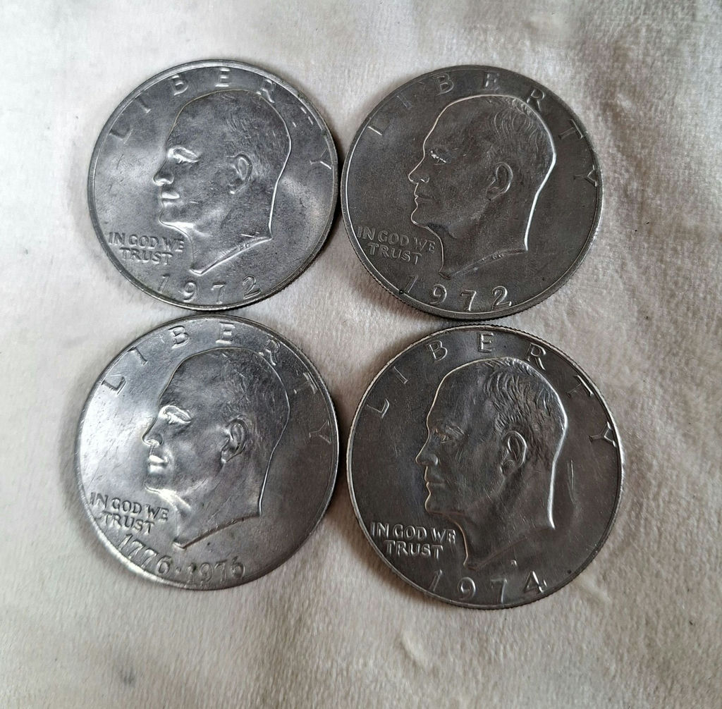 Four Eisenhower One Dollar Coins - image 4 of 5