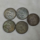 Five Kennedy Half Dollar Coins, 40% SILVER 1967,68,69 - thumbnail 2 of 4