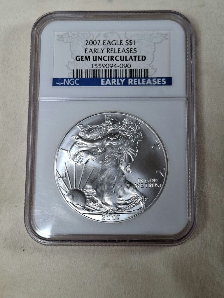 2007 American Silver Eagle $1 Coin NGC Early Releases Gem Uncirculated - image 1 of 4