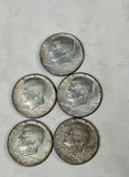 Five Kennedy Half Dollar Coins, 40% SILVER 1967,68,69 - thumbnail 3 of 4