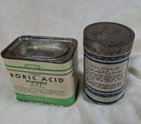 Vintage Boric Acid and Sulphur Metal Tins - thumbnail 3 of 6