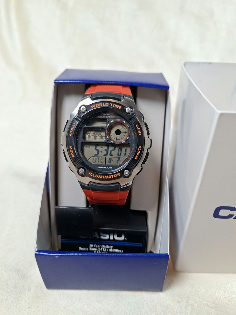 Casio Men's AE-2100W-4AV Digital World Time Wristwatch with Box - image 2 of 11
