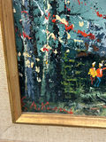 Signed Landscape Lake Oil Painting  - thumbnail 2 of 5